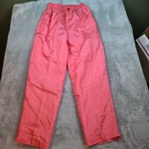 River Edge Silk Track Pants Womens Medium Pink Elastic Waist Lined Joggers R145